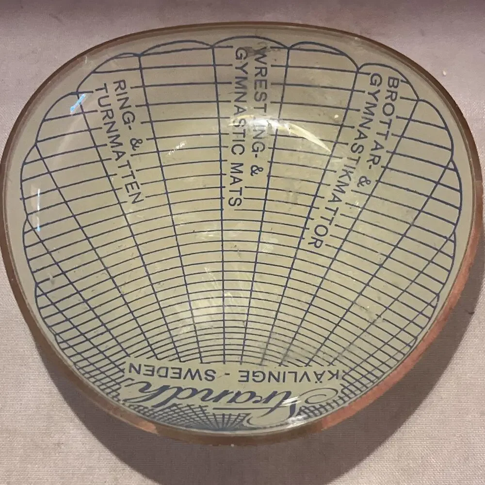 Strandh Kavlinge Sweden Advertising Dish Makers of Wrestling Mats Glass Dish MCM